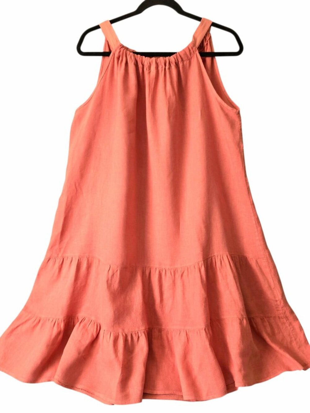 BELLAMBRA 100% Linen Sleeveless Tie Neck Dress Made In Italy Size L